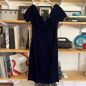 Vintage Expo Nite velvet off shoulder dress